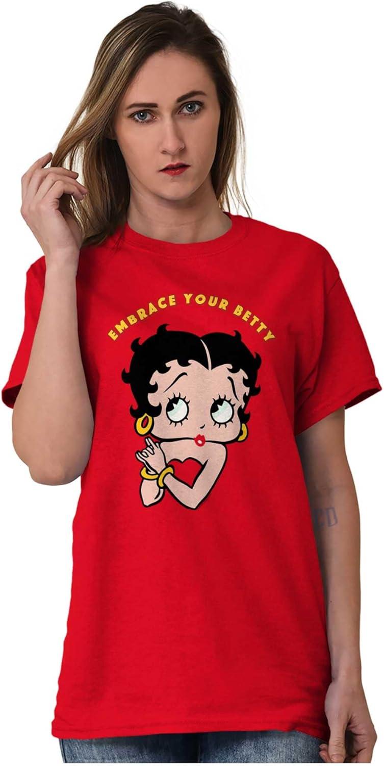 imageBetty Boop Cartoon Cute Motivational Womens Graphic T Shirt TeesAntique Cherry Red