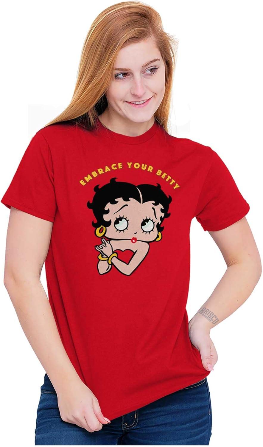 imageBetty Boop Cartoon Cute Motivational Womens Graphic T Shirt TeesAntique Cherry Red