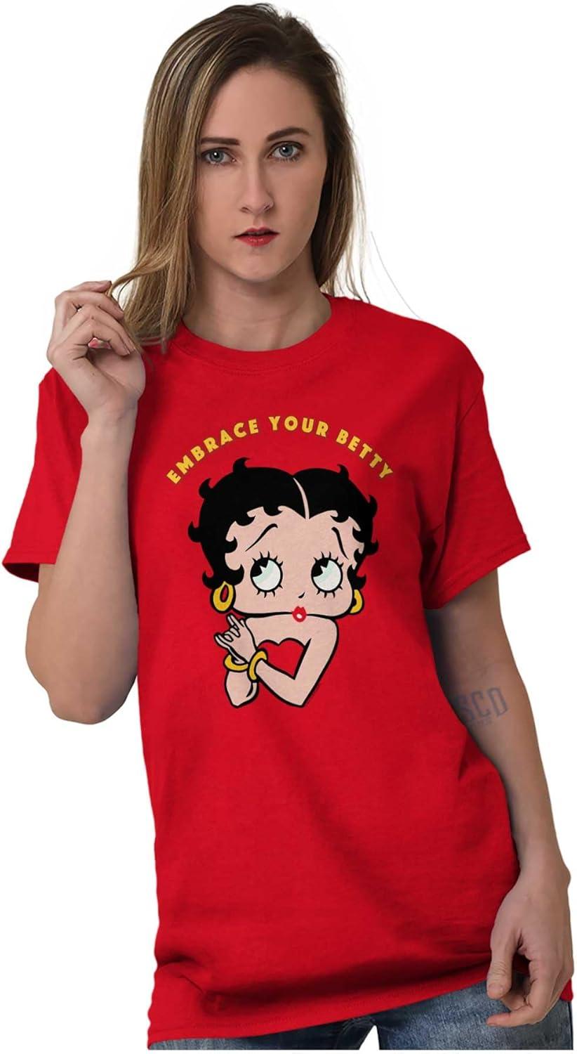 imageBetty Boop Cartoon Cute Motivational Womens Graphic T Shirt TeesAntique Cherry Red