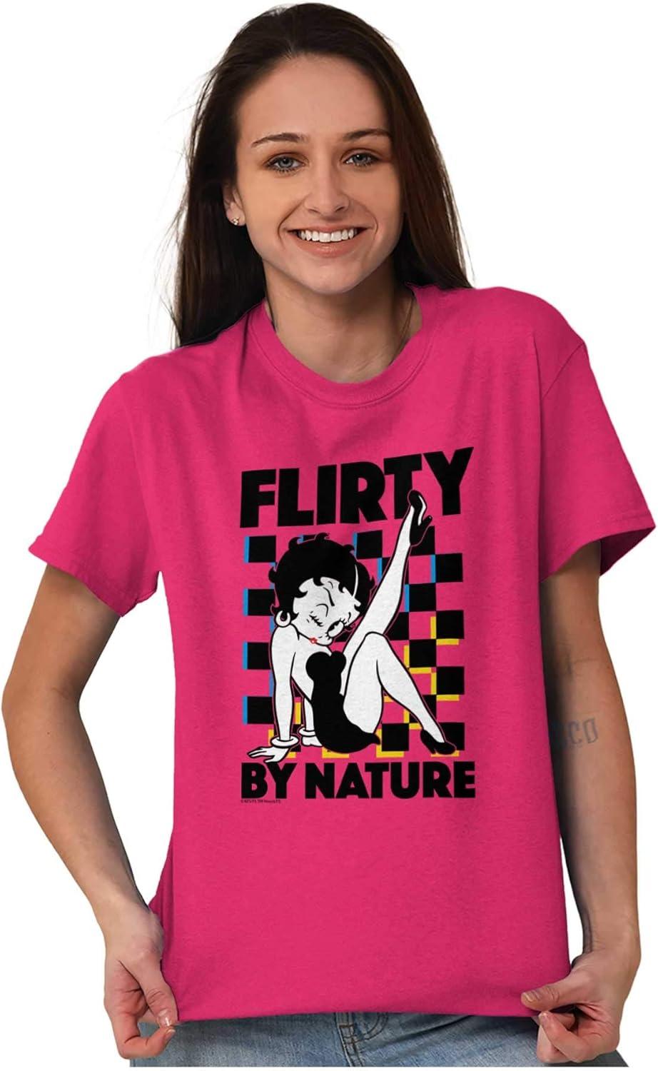 imageBetty Boop Cartoon Flirty by Nature Womens Graphic T Shirt TeesHeliconia