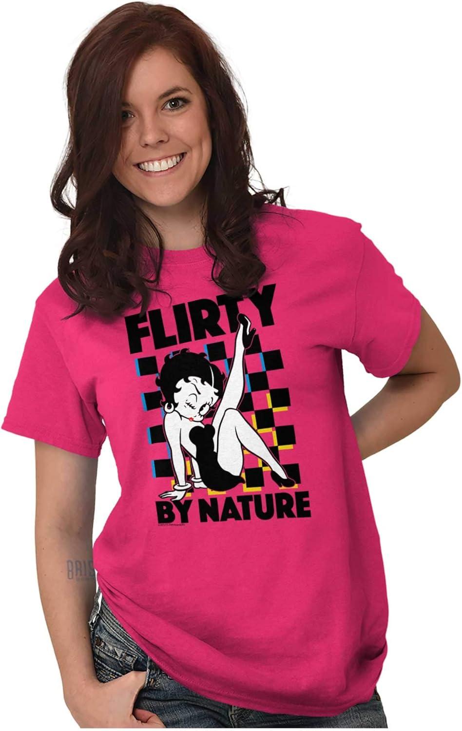 imageBetty Boop Cartoon Flirty by Nature Womens Graphic T Shirt TeesHeliconia