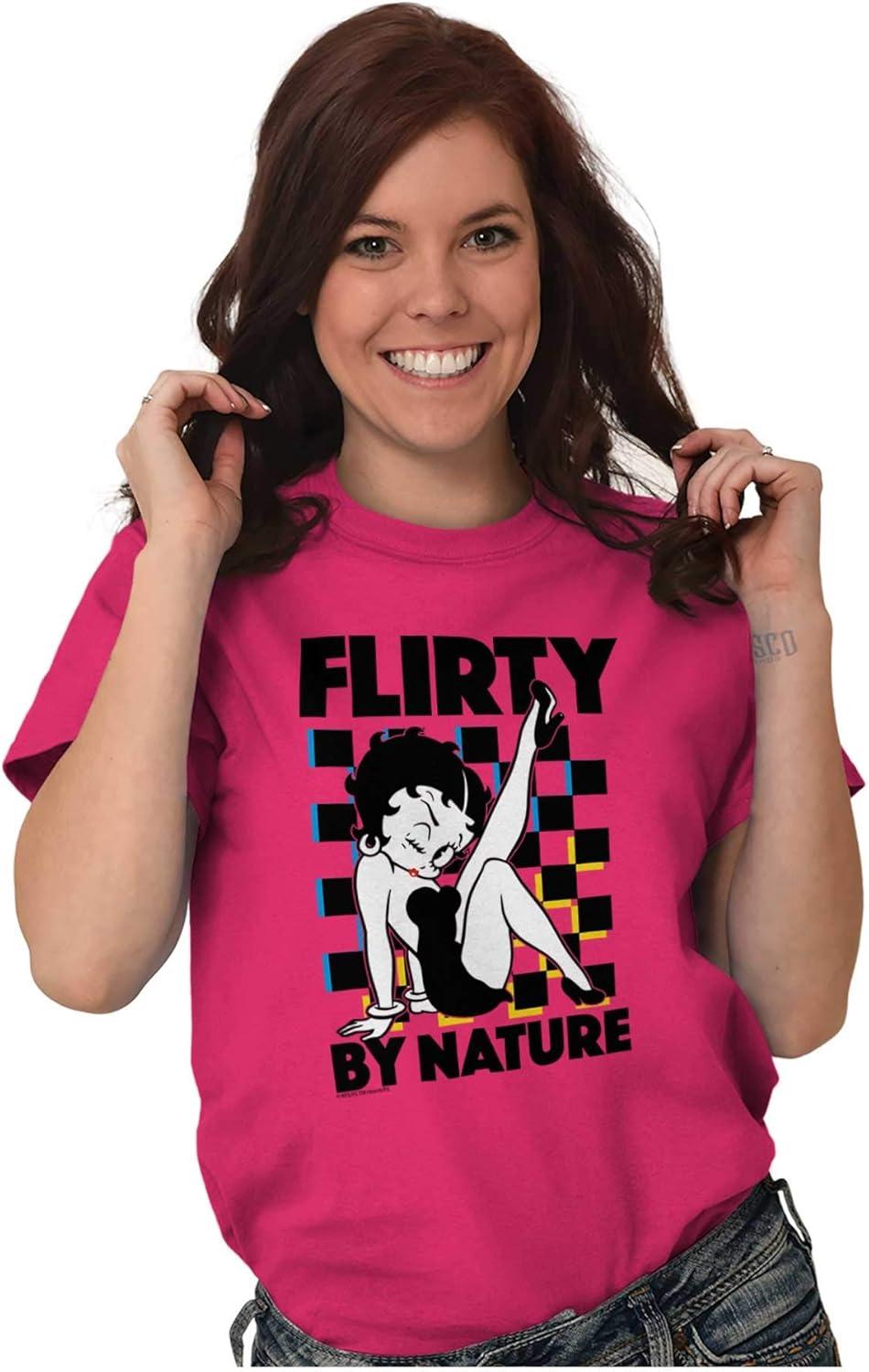 imageBetty Boop Cartoon Flirty by Nature Womens Graphic T Shirt TeesHeliconia