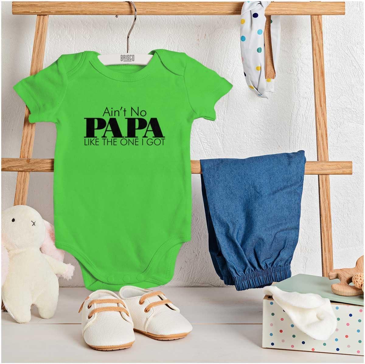 imageBrisco Brands Aint No Papa Like The One I Got Baby Romper Boys or GirlsApple