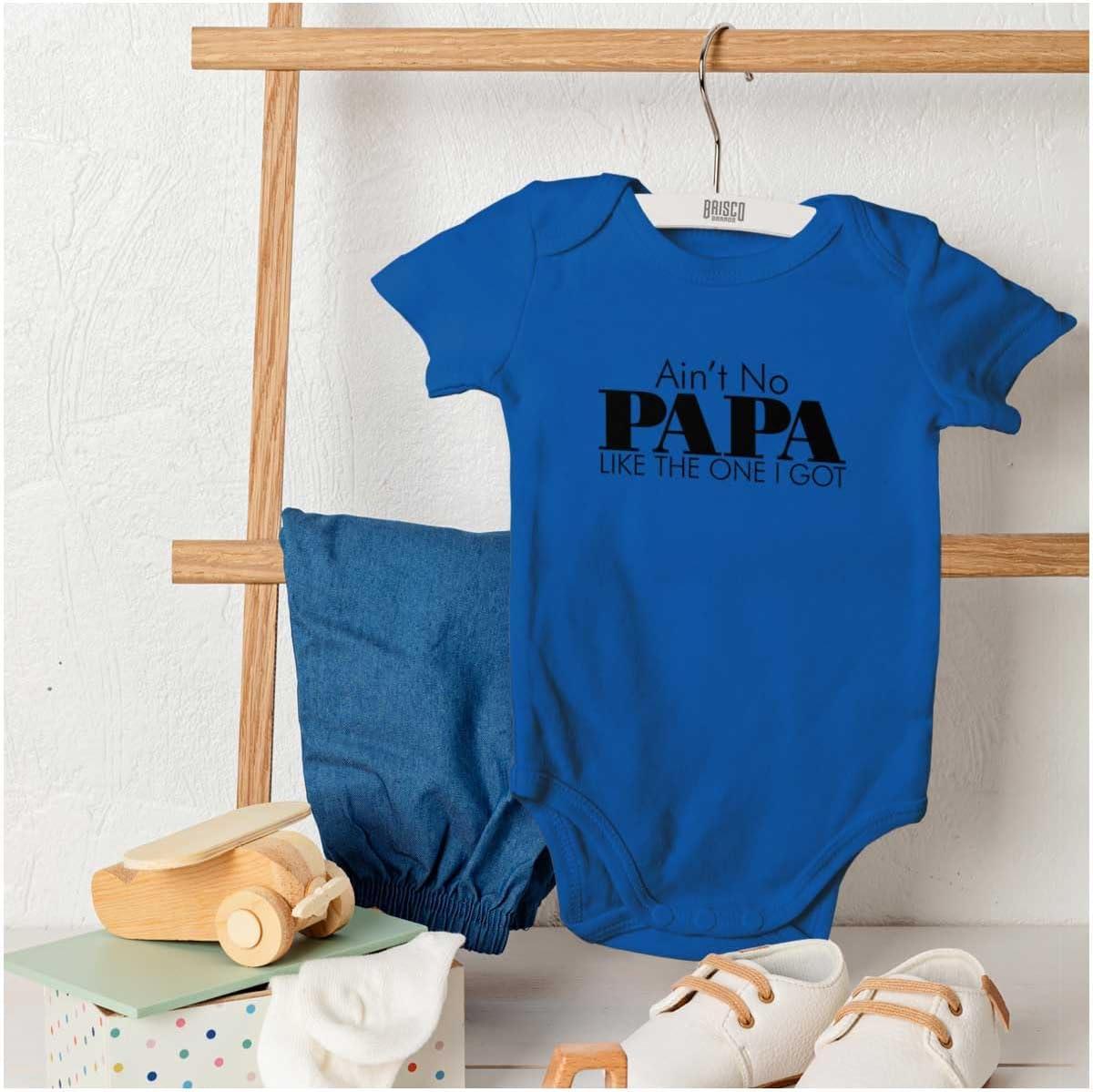 imageBrisco Brands Aint No Papa Like The One I Got Baby Romper Boys or GirlsRoyal