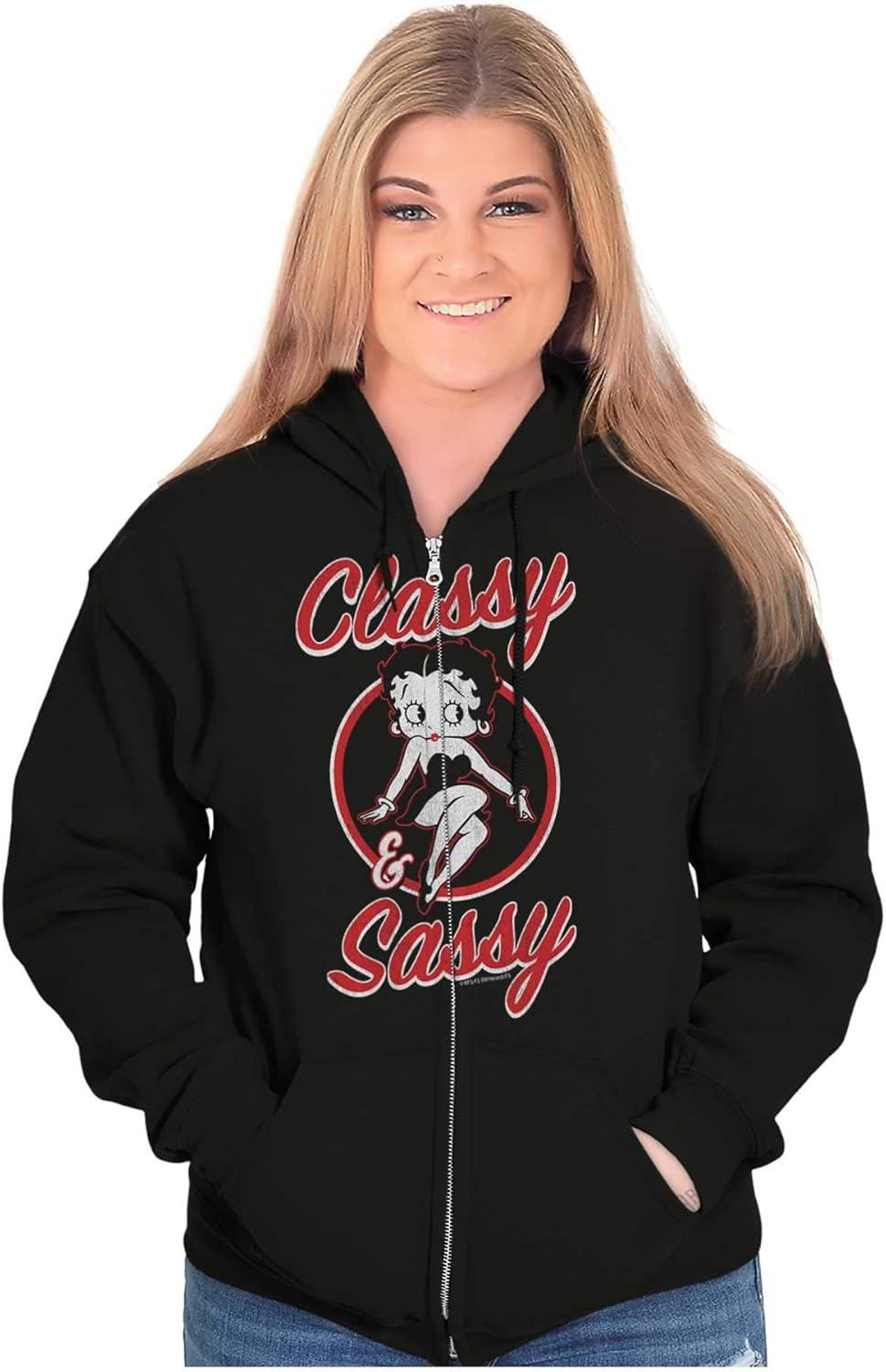 imageBrisco Brands Betty Boop Sassy Classy Adorable Zip Hoodie Sweatshirt Women