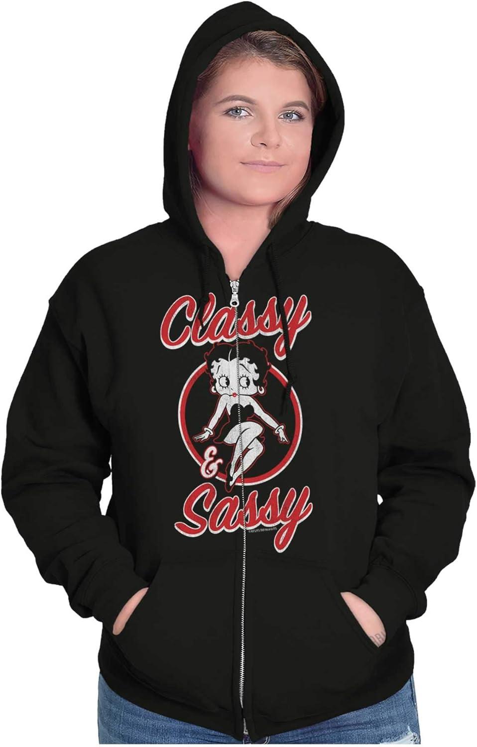 imageBrisco Brands Betty Boop Sassy Classy Adorable Zip Hoodie Sweatshirt Women