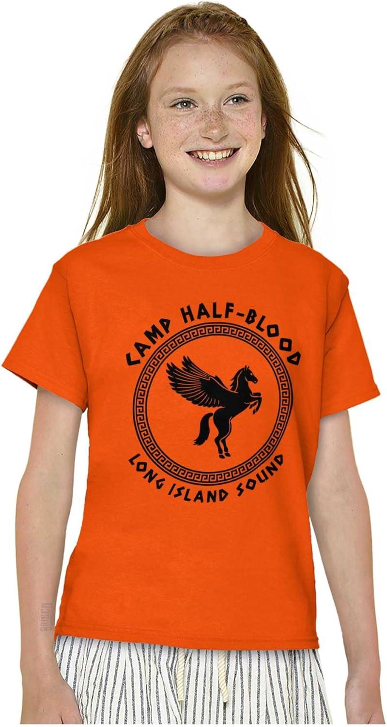 imageBrisco Brands Camp Half Blood Greek Mythology Crewneck T Shirts Boy GirlOrange Greek Key Pattern