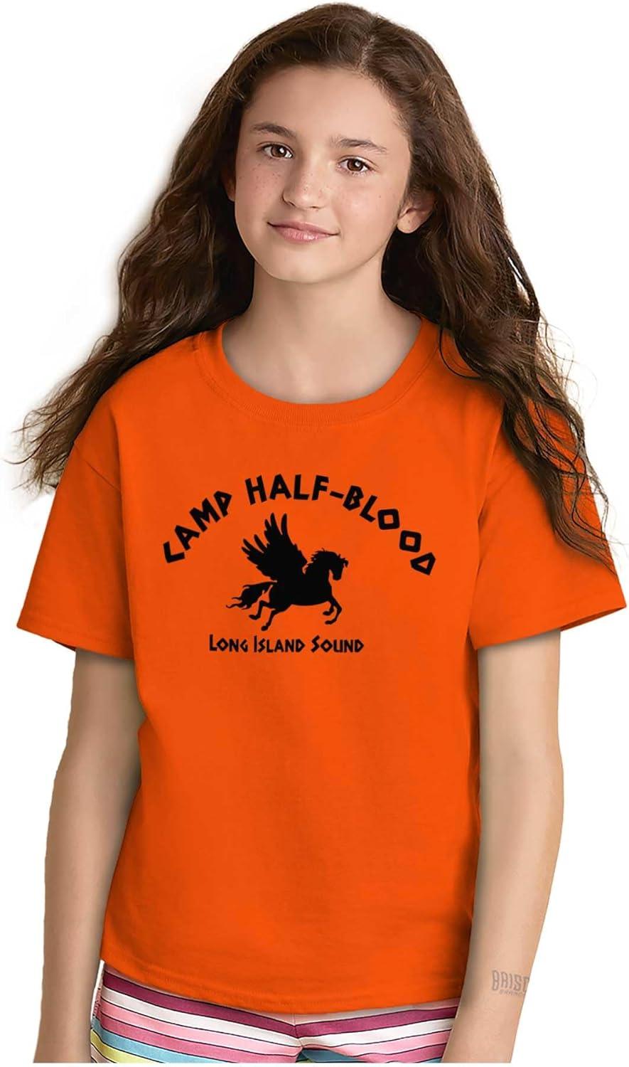 imageBrisco Brands Camp Half Blood Greek Mythology Crewneck T Shirts Boy GirlOrange