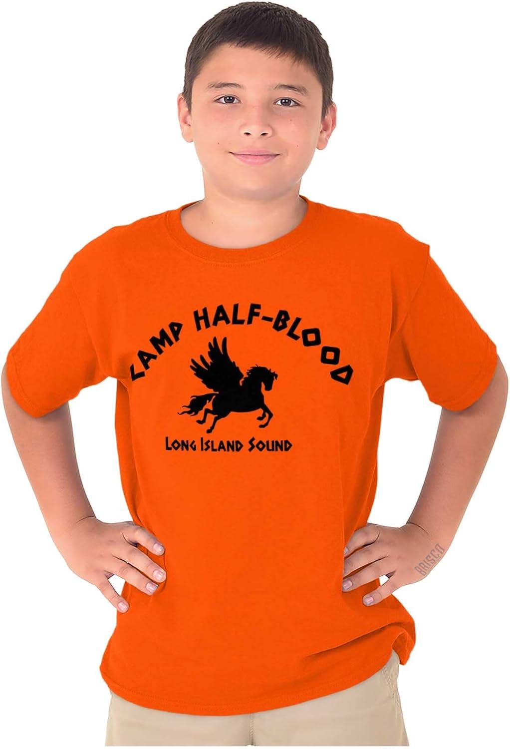 imageBrisco Brands Camp Half Blood Greek Mythology Crewneck T Shirts Boy GirlOrange