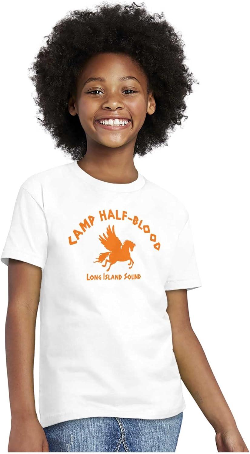 imageBrisco Brands Camp Half Blood Greek Mythology Crewneck T Shirts Boy GirlWhite