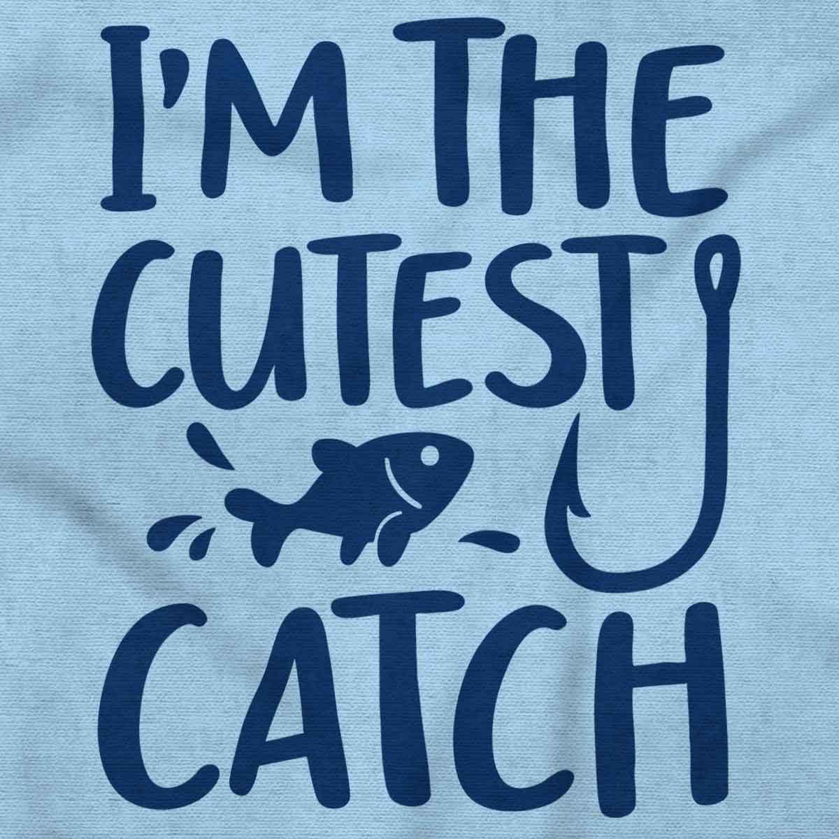 imageBrisco Brands Crawl Walk Fish Hunt Outdoor Lover Baby Romper Boys or GirlsCutest Catch Light Blue