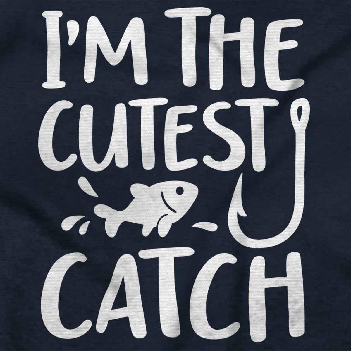 imageBrisco Brands Crawl Walk Fish Hunt Outdoor Lover Baby Romper Boys or GirlsCutest Catch Navy