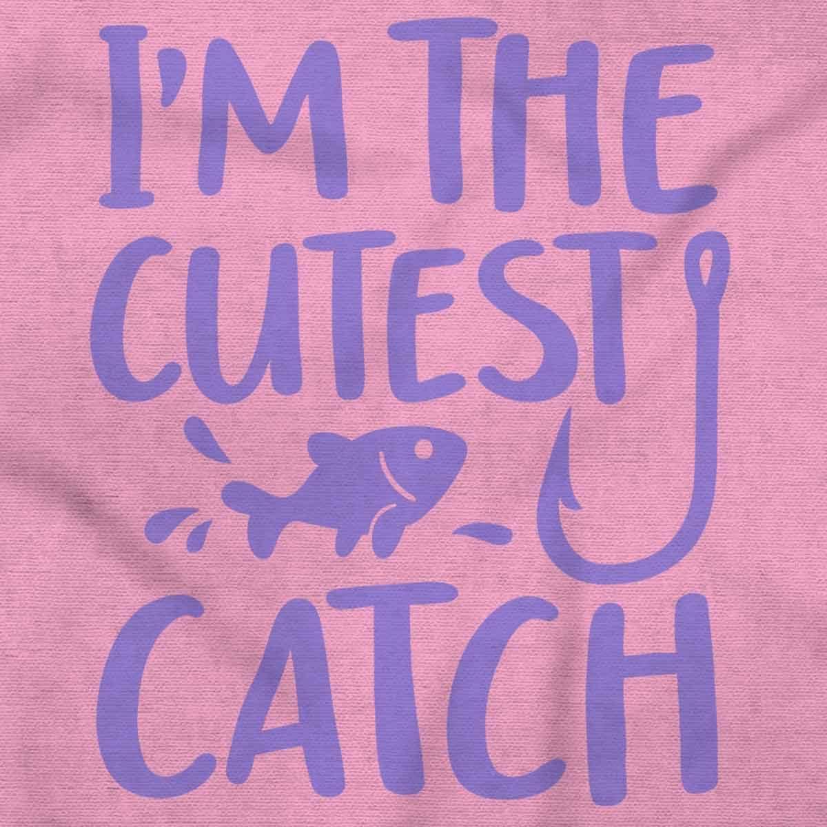 imageBrisco Brands Crawl Walk Fish Hunt Outdoor Lover Baby Romper Boys or GirlsCutest Catch Pink