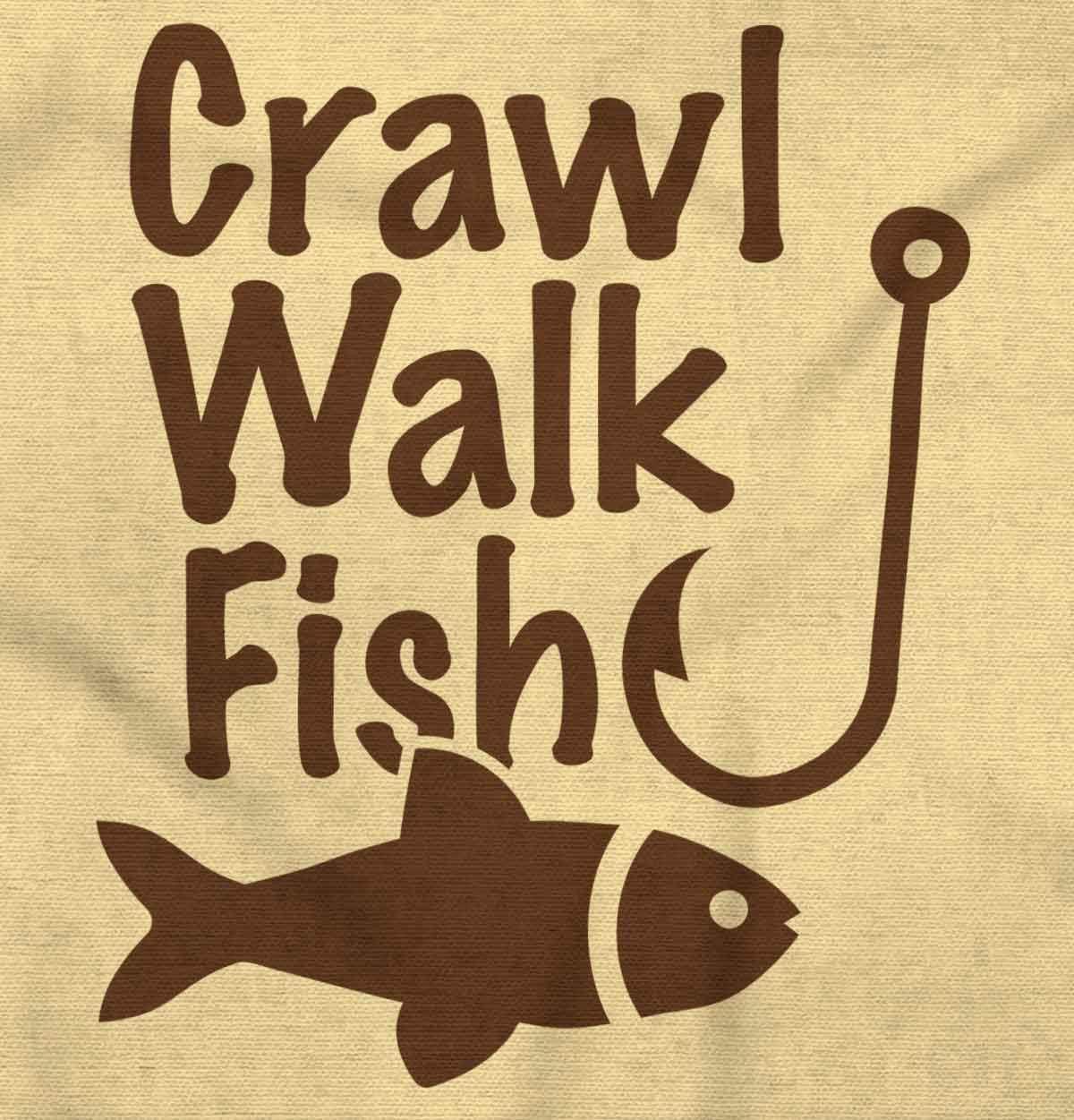 imageBrisco Brands Crawl Walk Fish Hunt Outdoor Lover Baby Romper Boys or GirlsFish Banana