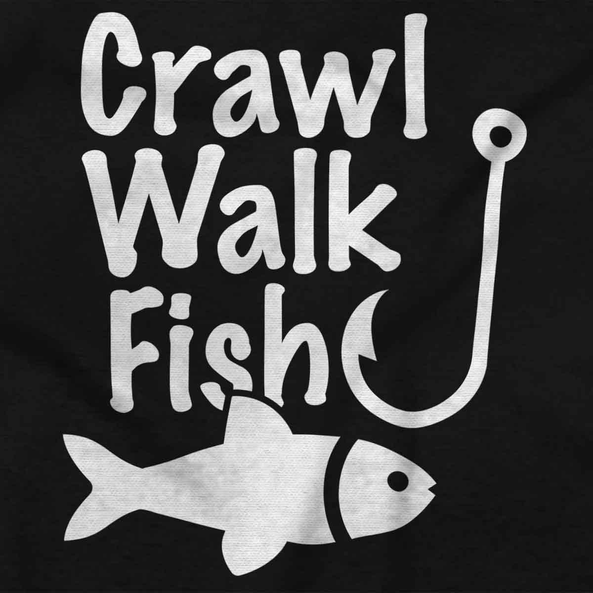 imageBrisco Brands Crawl Walk Fish Hunt Outdoor Lover Baby Romper Boys or GirlsFish Black