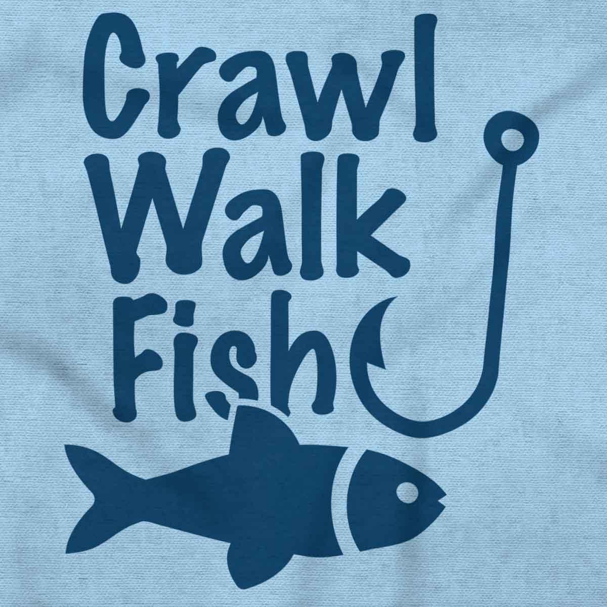 imageBrisco Brands Crawl Walk Fish Hunt Outdoor Lover Baby Romper Boys or GirlsFish Light Blue