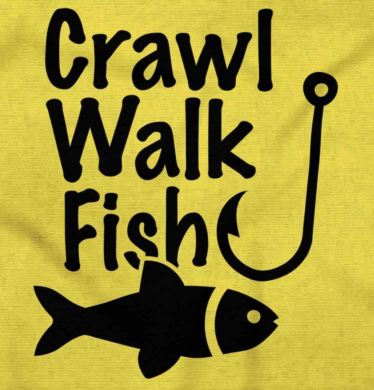 imageBrisco Brands Crawl Walk Fish Hunt Outdoor Lover Baby Romper Boys or GirlsFish Zest