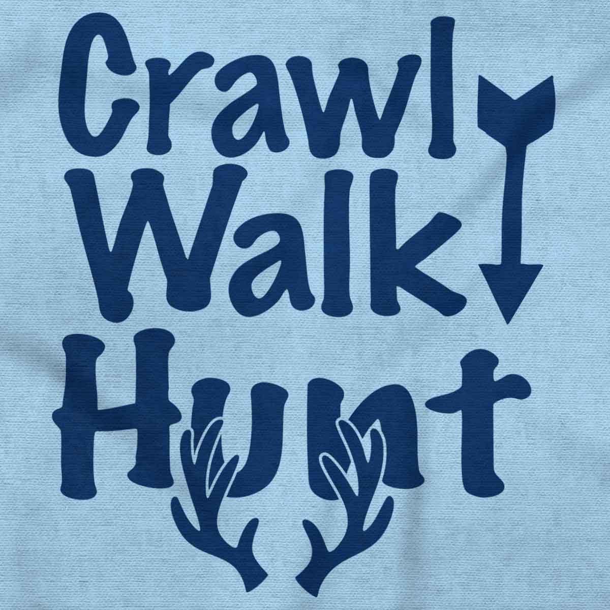 imageBrisco Brands Crawl Walk Fish Hunt Outdoor Lover Baby Romper Boys or GirlsHunt Light Blue