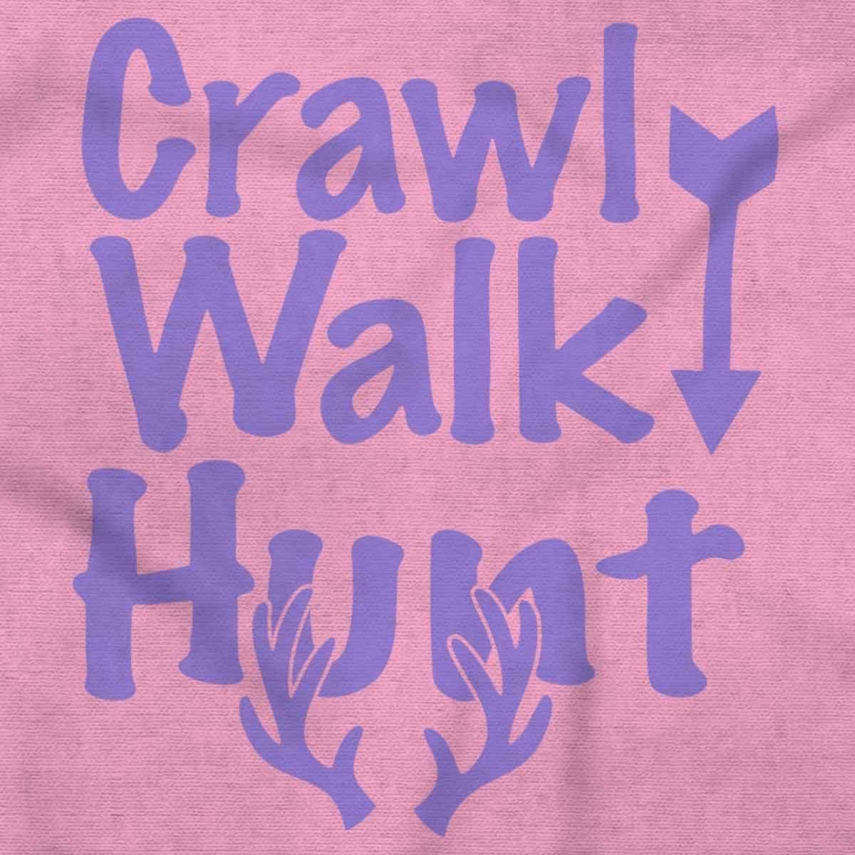 imageBrisco Brands Crawl Walk Fish Hunt Outdoor Lover Baby Romper Boys or GirlsHunt Pink