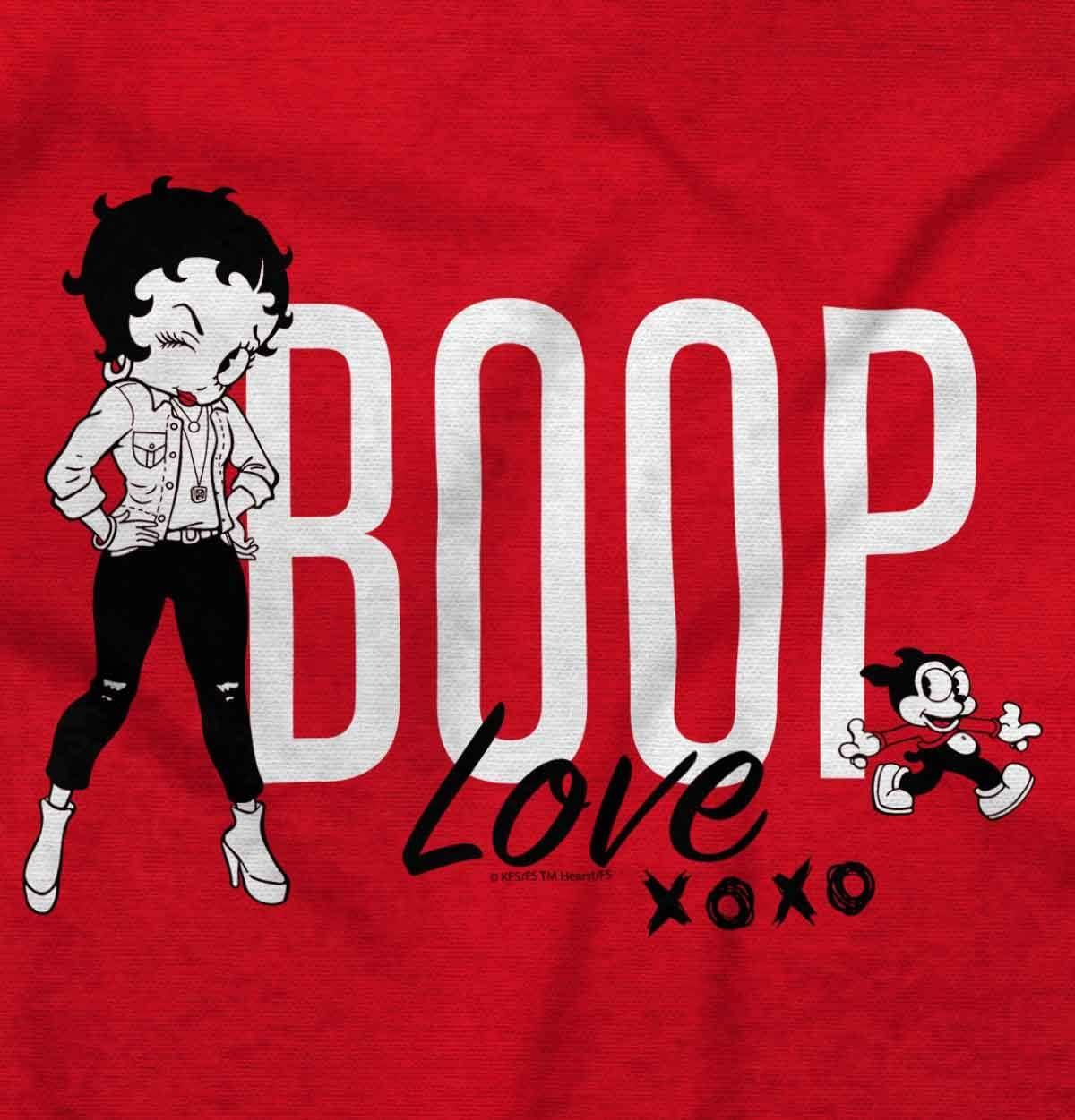 imageBrisco Brands Love Betty Boop Hugs and Kisses Zip Hoodie Sweatshirt WomenRed