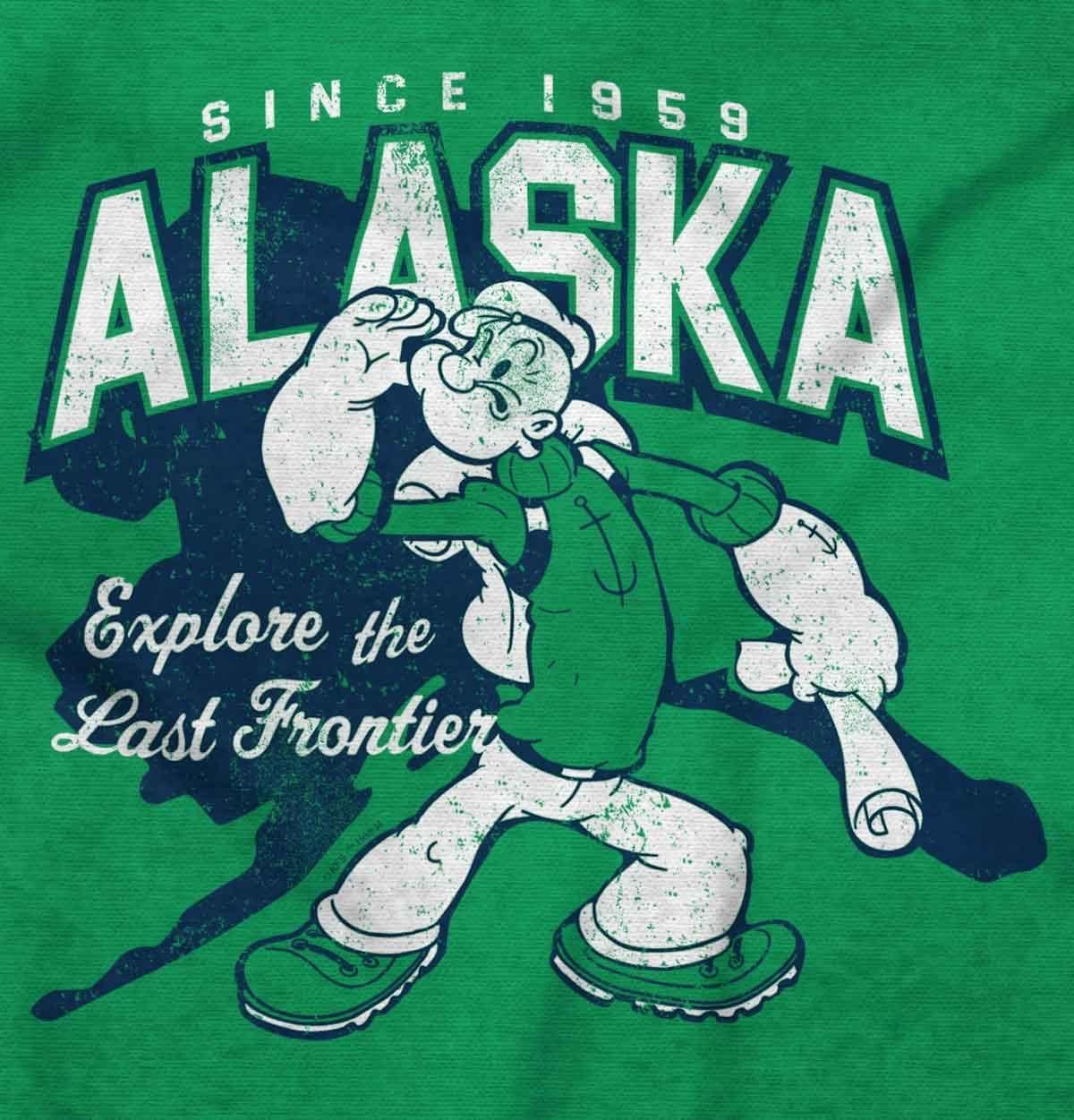 imageBrisco Brands Popeye Cartoon American States Graphic T Shirt Men or WomenAlaska