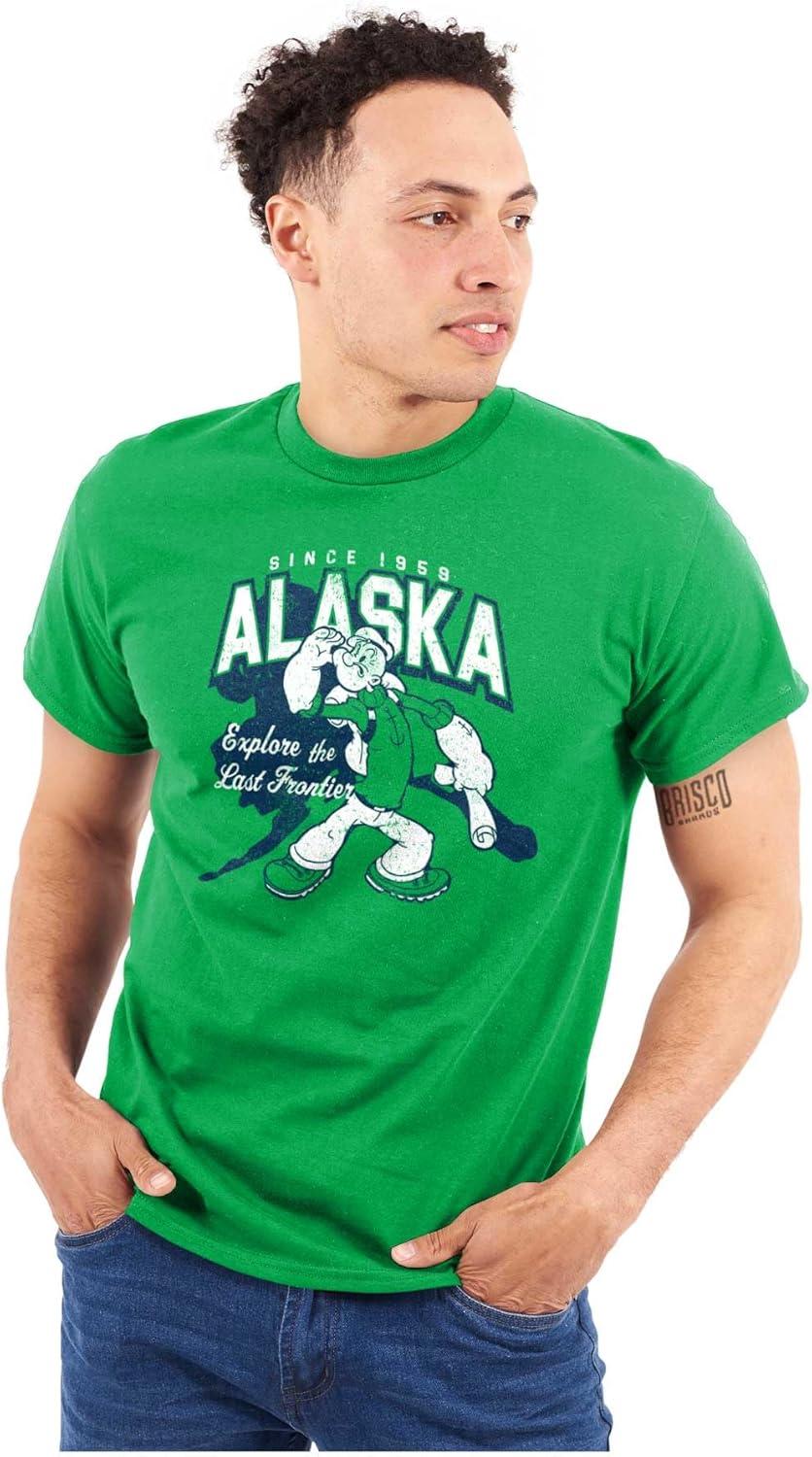 imageBrisco Brands Popeye Cartoon American States Graphic T Shirt Men or WomenAlaska