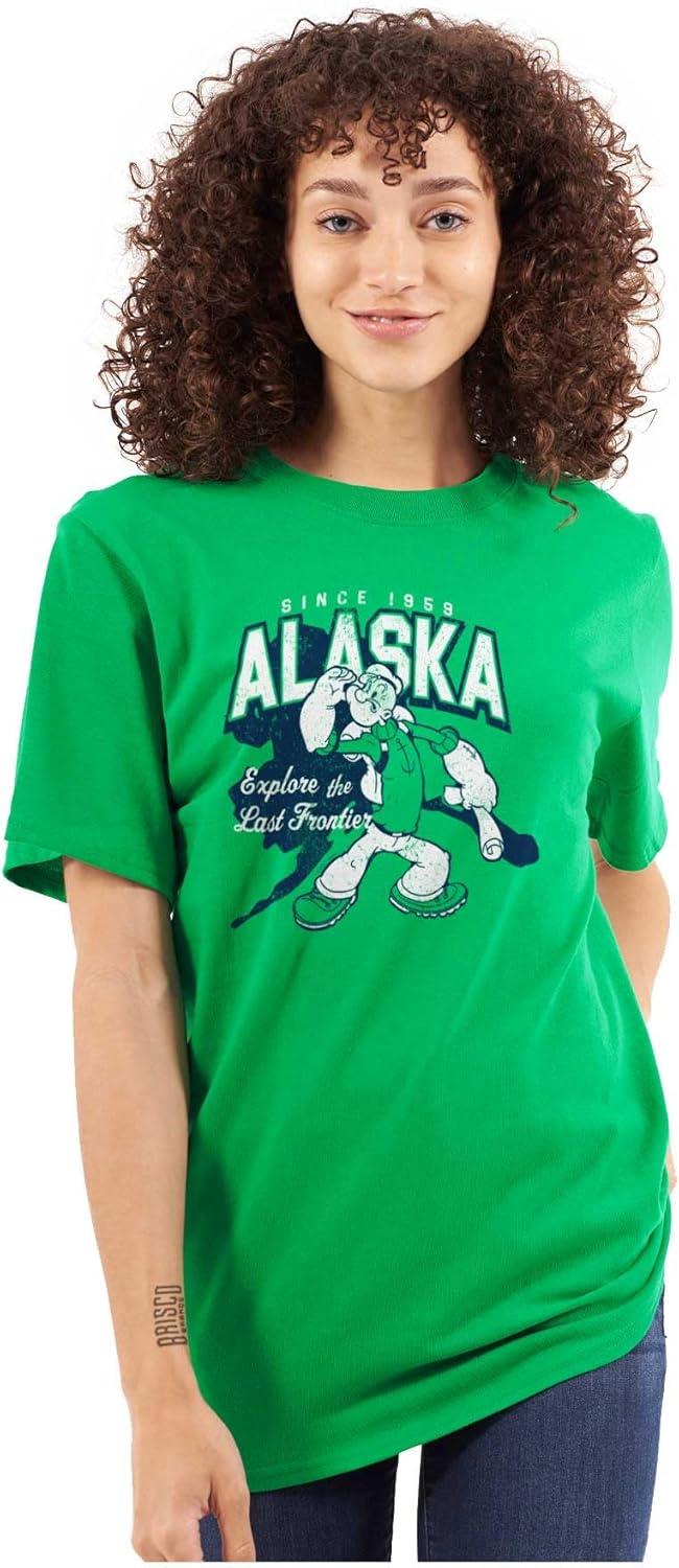 imageBrisco Brands Popeye Cartoon American States Graphic T Shirt Men or WomenAlaska