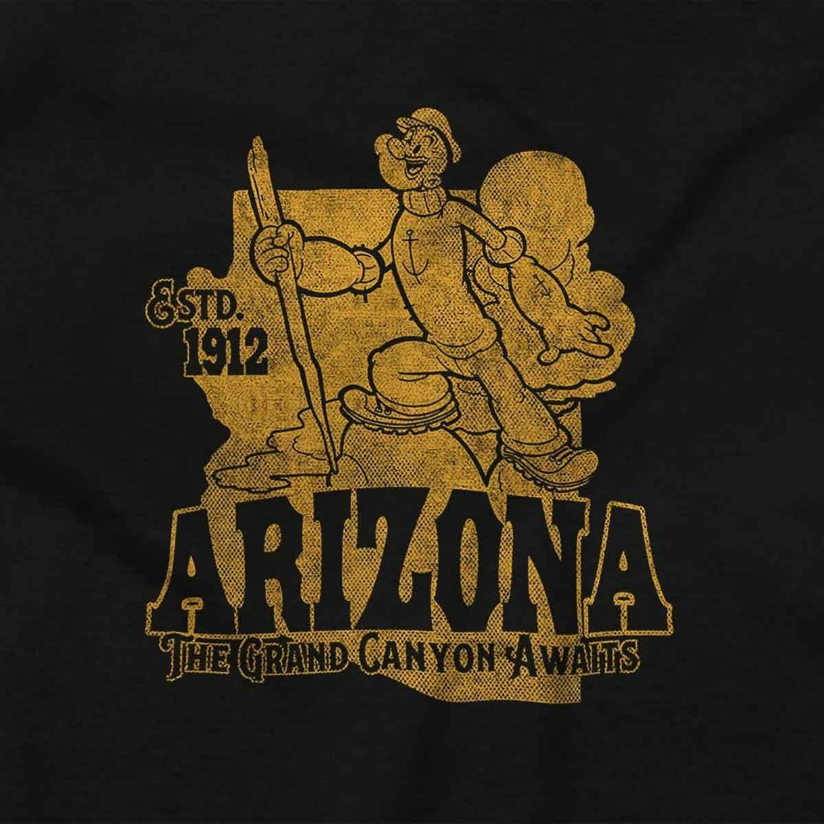 imageBrisco Brands Popeye Cartoon American States Graphic T Shirt Men or WomenArizona Black