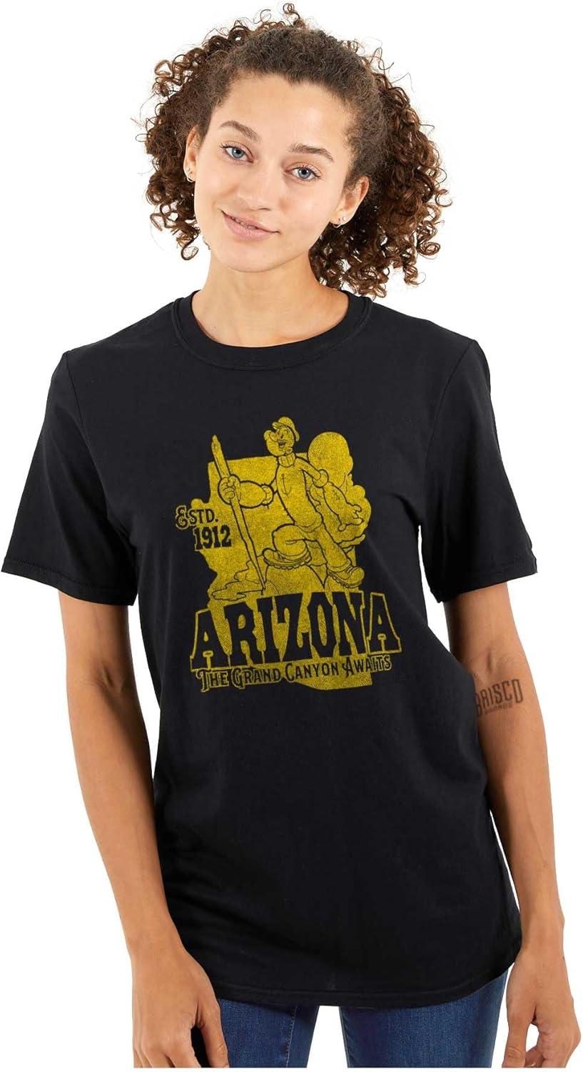 imageBrisco Brands Popeye Cartoon American States Graphic T Shirt Men or WomenArizona Black