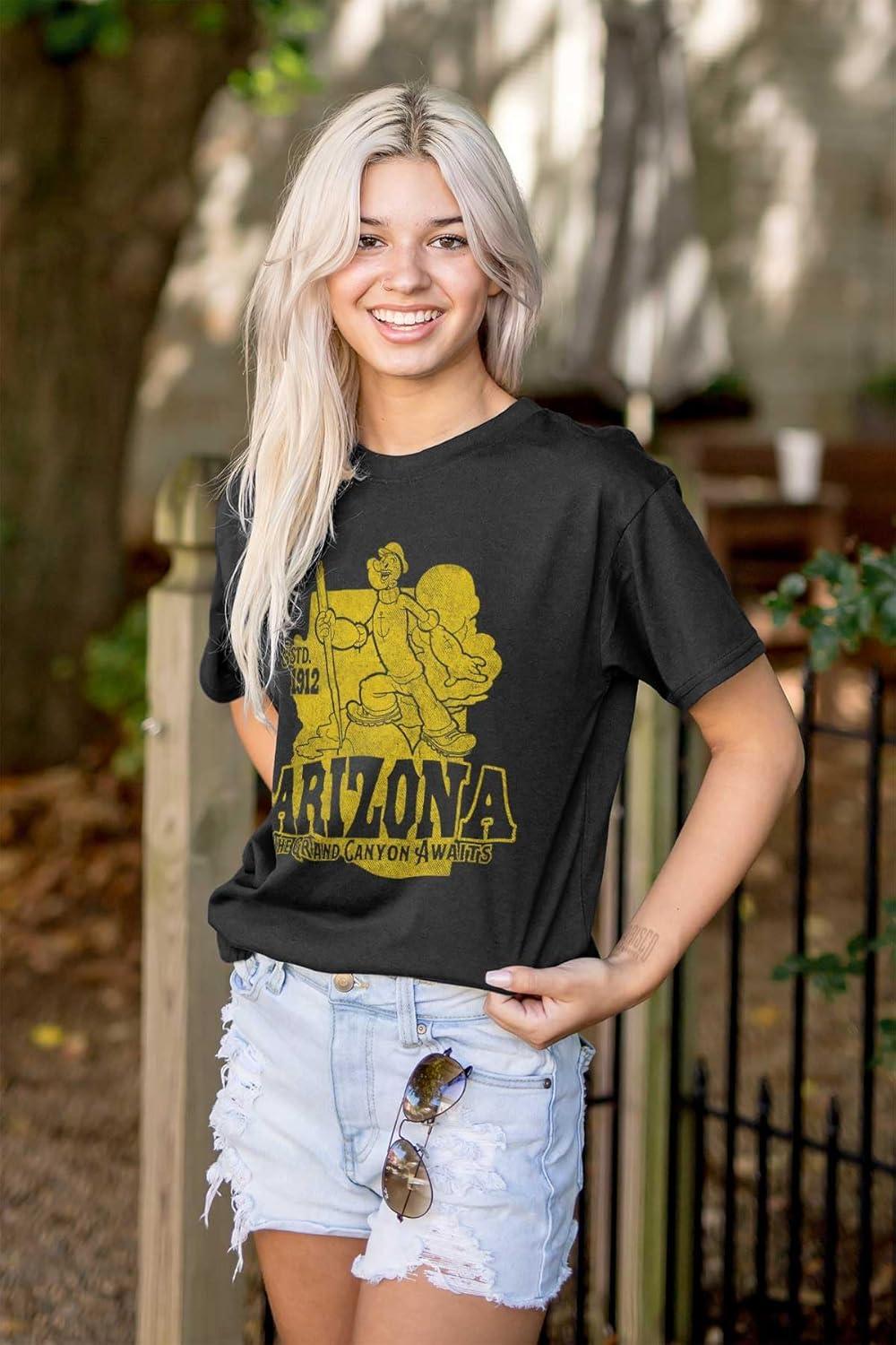 imageBrisco Brands Popeye Cartoon American States Graphic T Shirt Men or WomenArizona Black