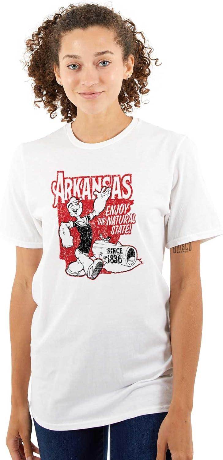 imageBrisco Brands Popeye Cartoon American States Graphic T Shirt Men or WomenArkansas