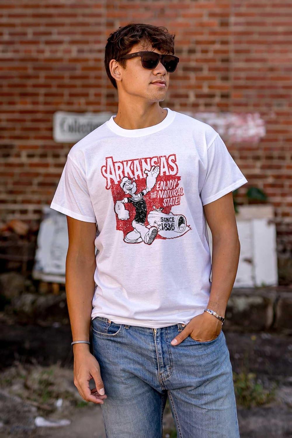 imageBrisco Brands Popeye Cartoon American States Graphic T Shirt Men or WomenArkansas