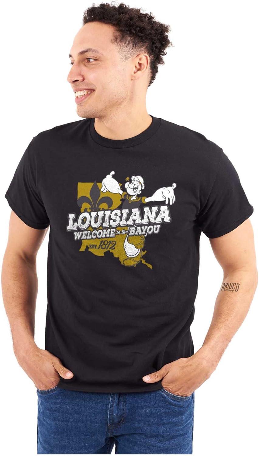imageBrisco Brands Popeye Cartoon American States Graphic T Shirt Men or WomenBlack
