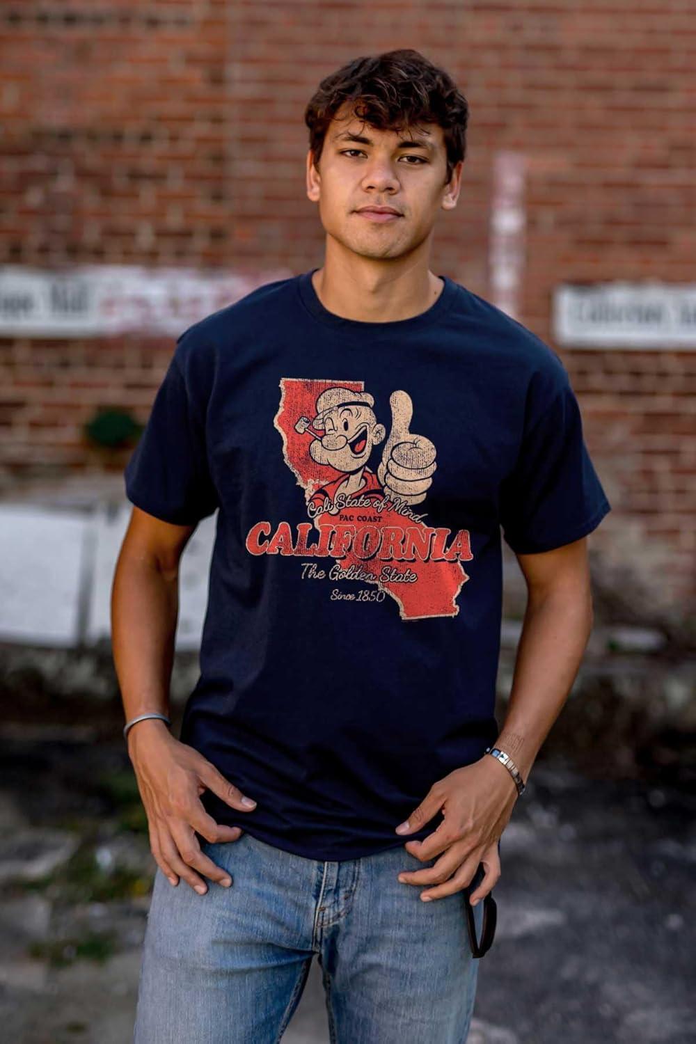 imageBrisco Brands Popeye Cartoon American States Graphic T Shirt Men or WomenCalifornia