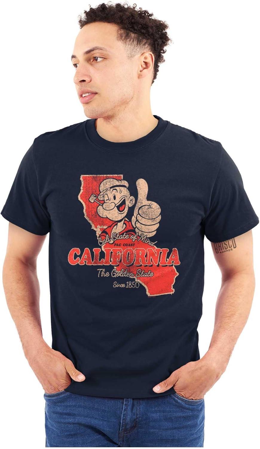 imageBrisco Brands Popeye Cartoon American States Graphic T Shirt Men or WomenCalifornia