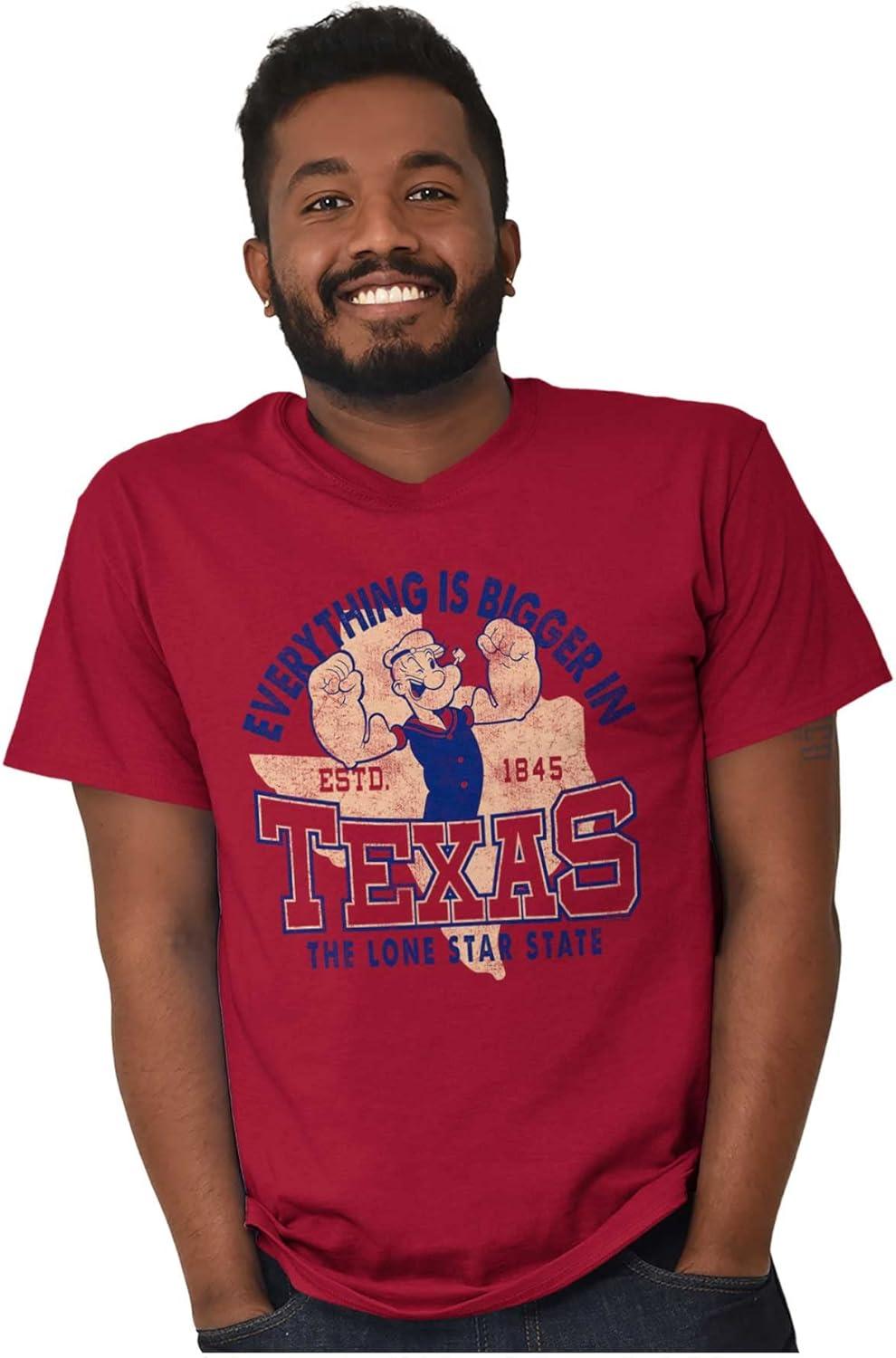 imageBrisco Brands Popeye Cartoon American States Graphic T Shirt Men or WomenCardinal Red