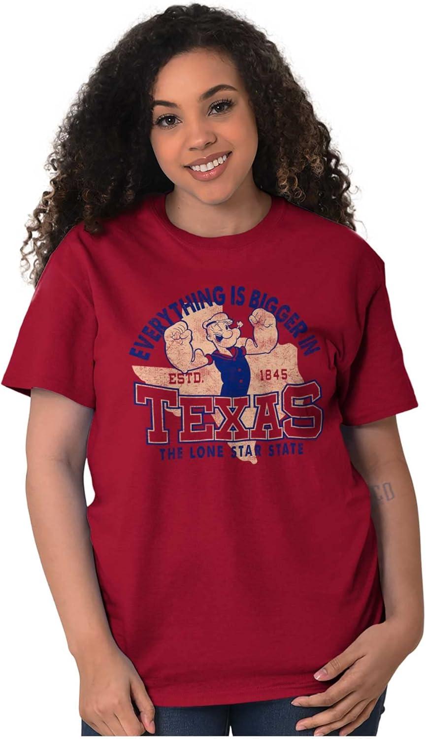 imageBrisco Brands Popeye Cartoon American States Graphic T Shirt Men or WomenCardinal Red