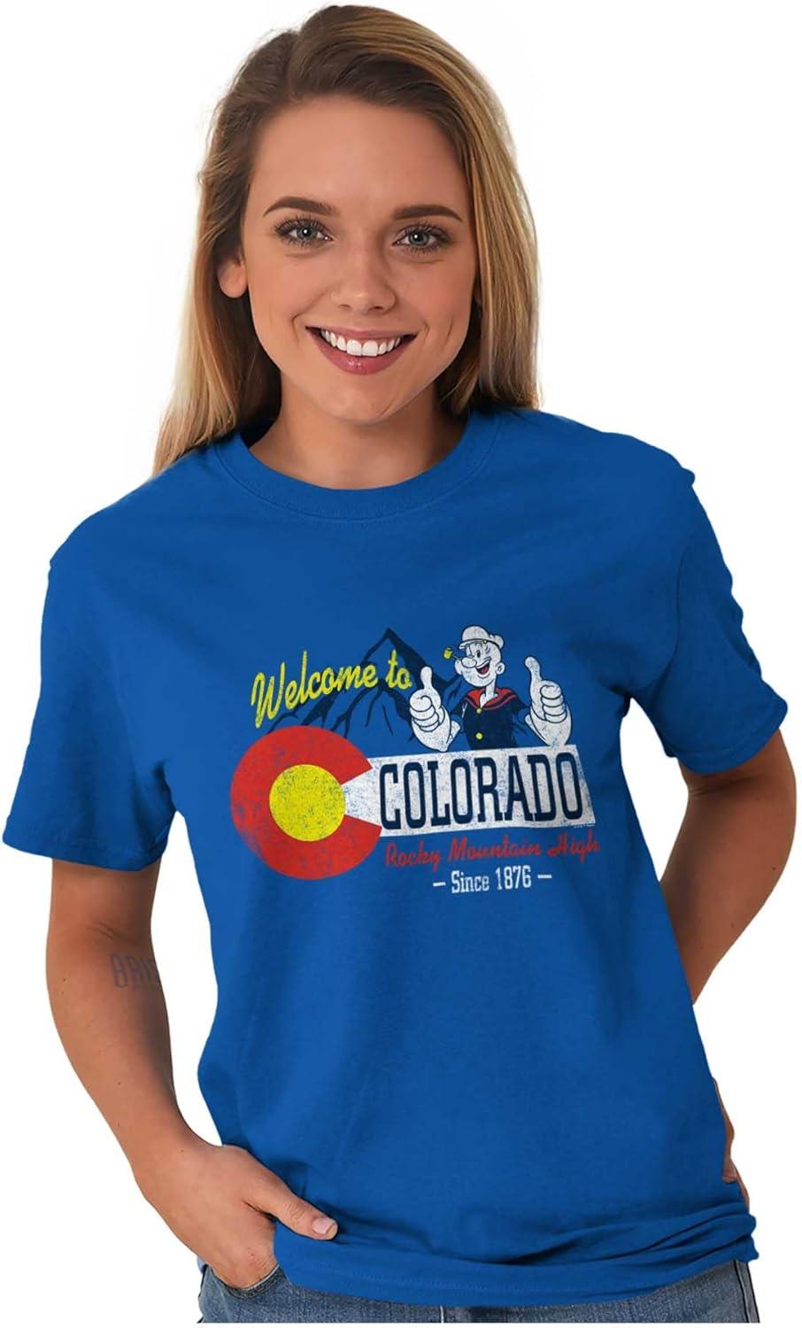 imageBrisco Brands Popeye Cartoon American States Graphic T Shirt Men or WomenColorado
