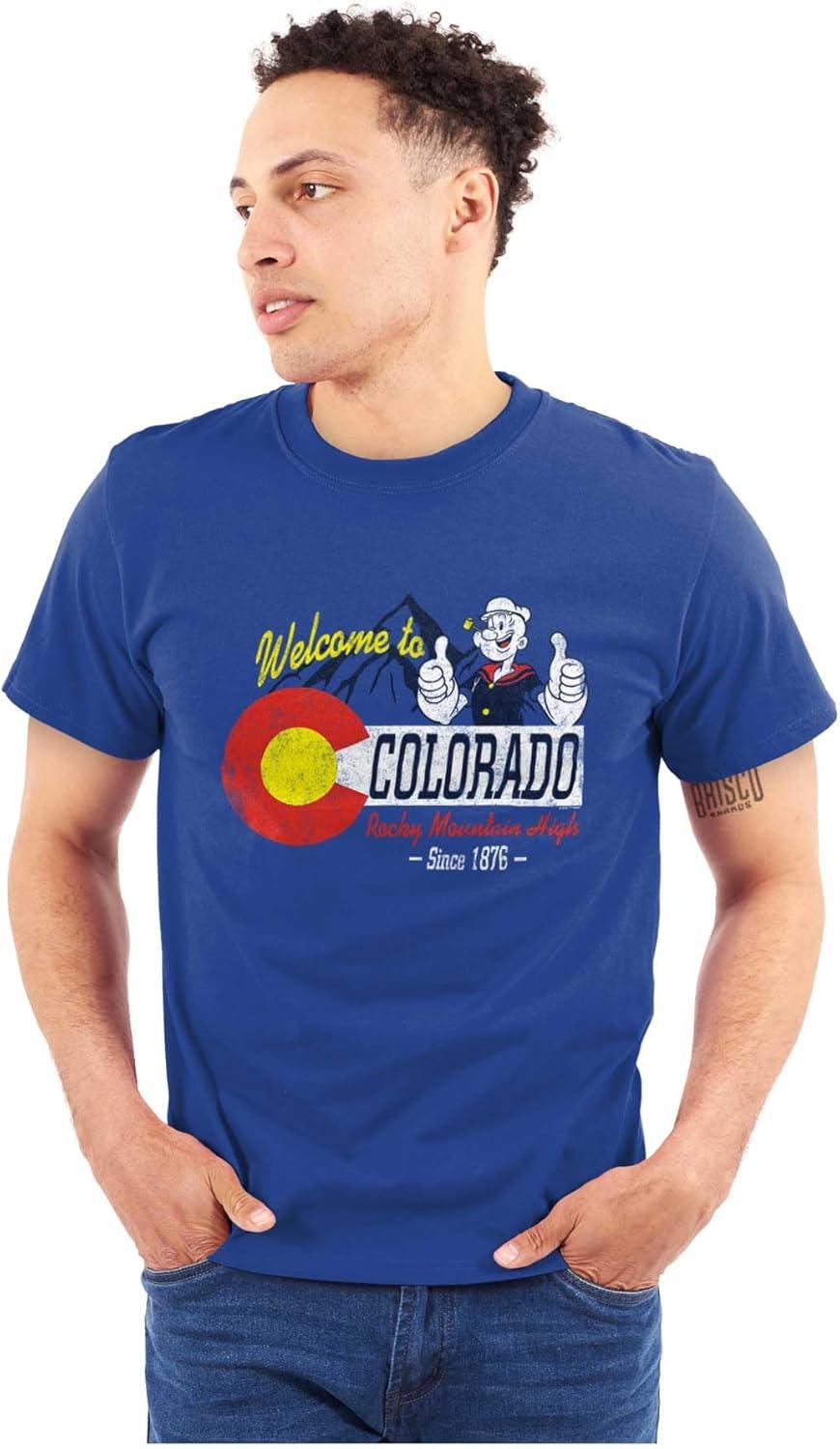 imageBrisco Brands Popeye Cartoon American States Graphic T Shirt Men or WomenColorado