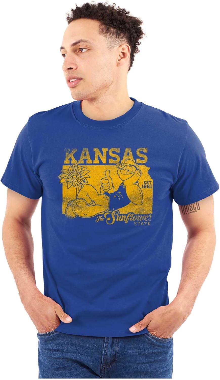 imageBrisco Brands Popeye Cartoon American States Graphic T Shirt Men or WomenKansas