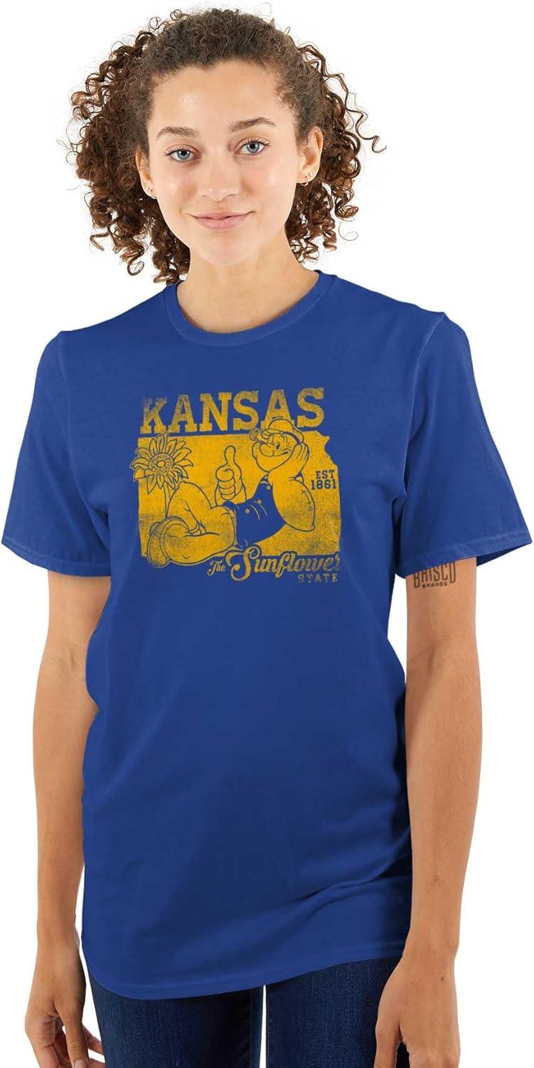 imageBrisco Brands Popeye Cartoon American States Graphic T Shirt Men or WomenKansas