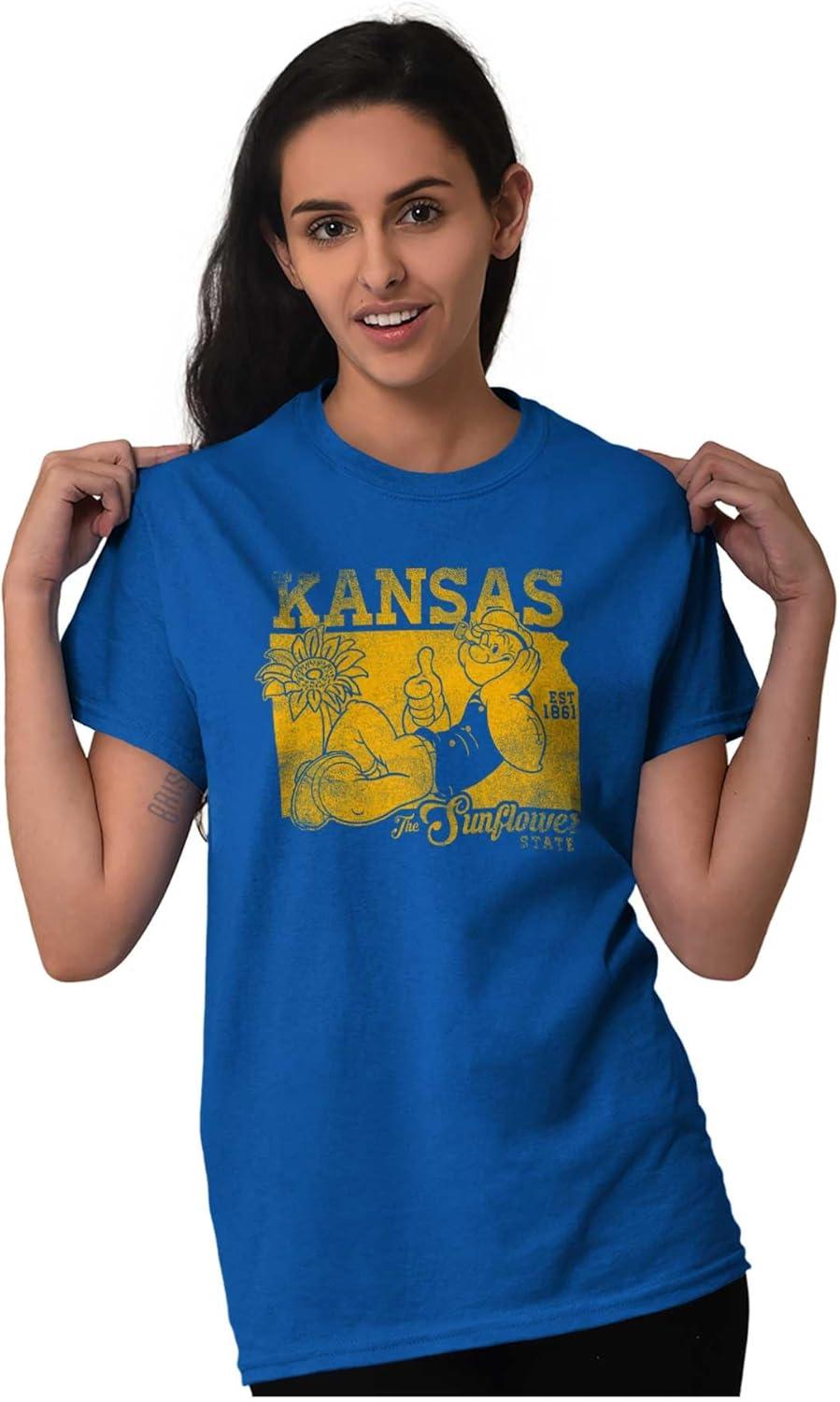 imageBrisco Brands Popeye Cartoon American States Graphic T Shirt Men or WomenKansas
