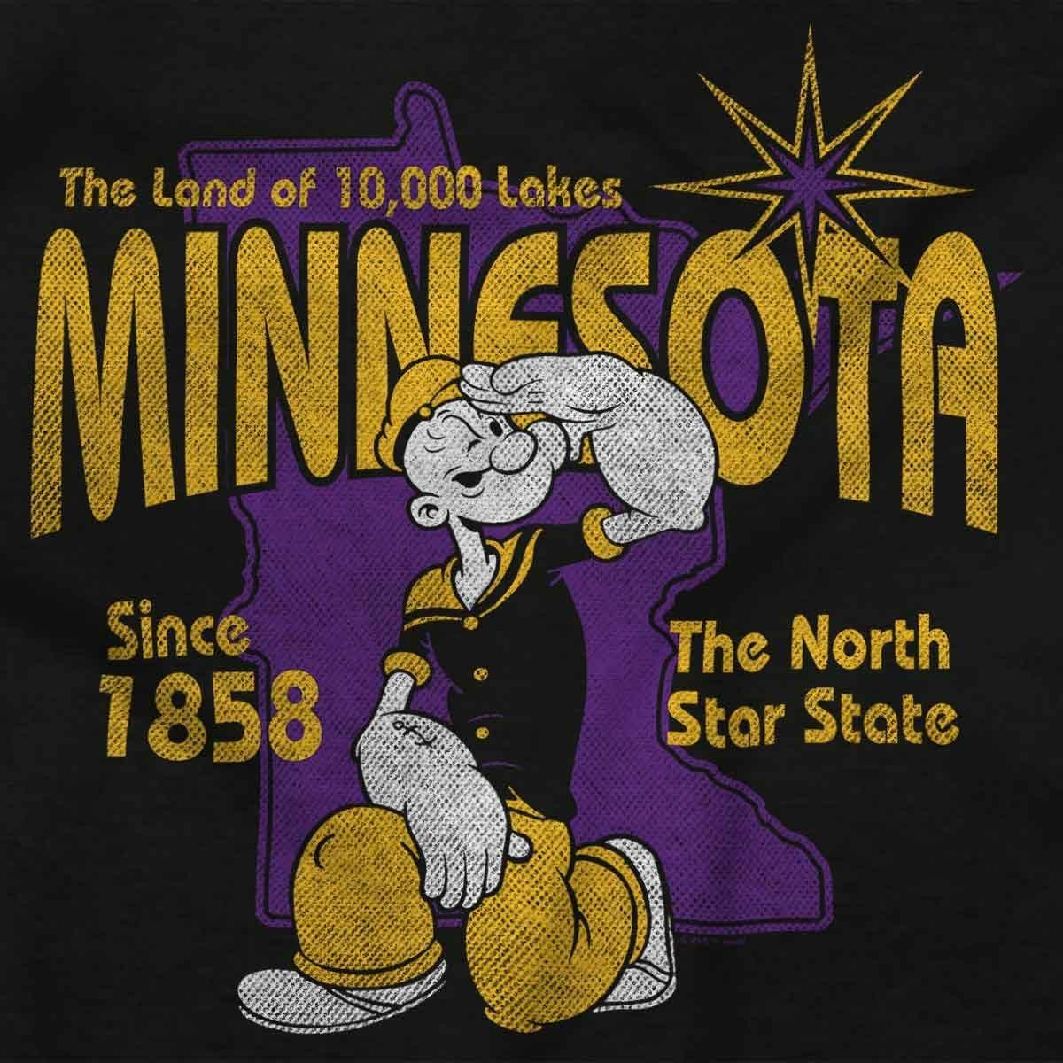 imageBrisco Brands Popeye Cartoon American States Graphic T Shirt Men or WomenMinnesota Black