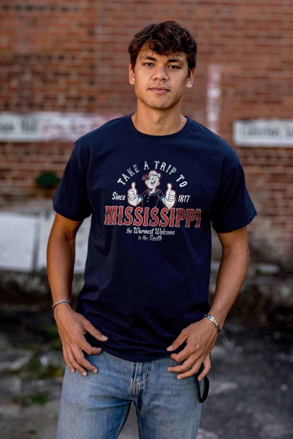imageBrisco Brands Popeye Cartoon American States Graphic T Shirt Men or WomenMississippi