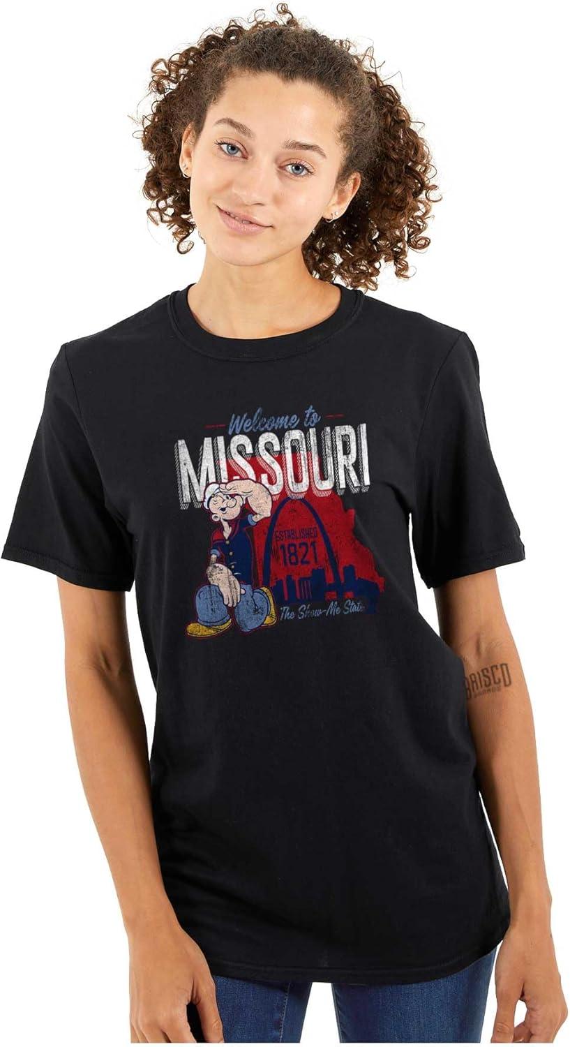 imageBrisco Brands Popeye Cartoon American States Graphic T Shirt Men or WomenMissouri Black