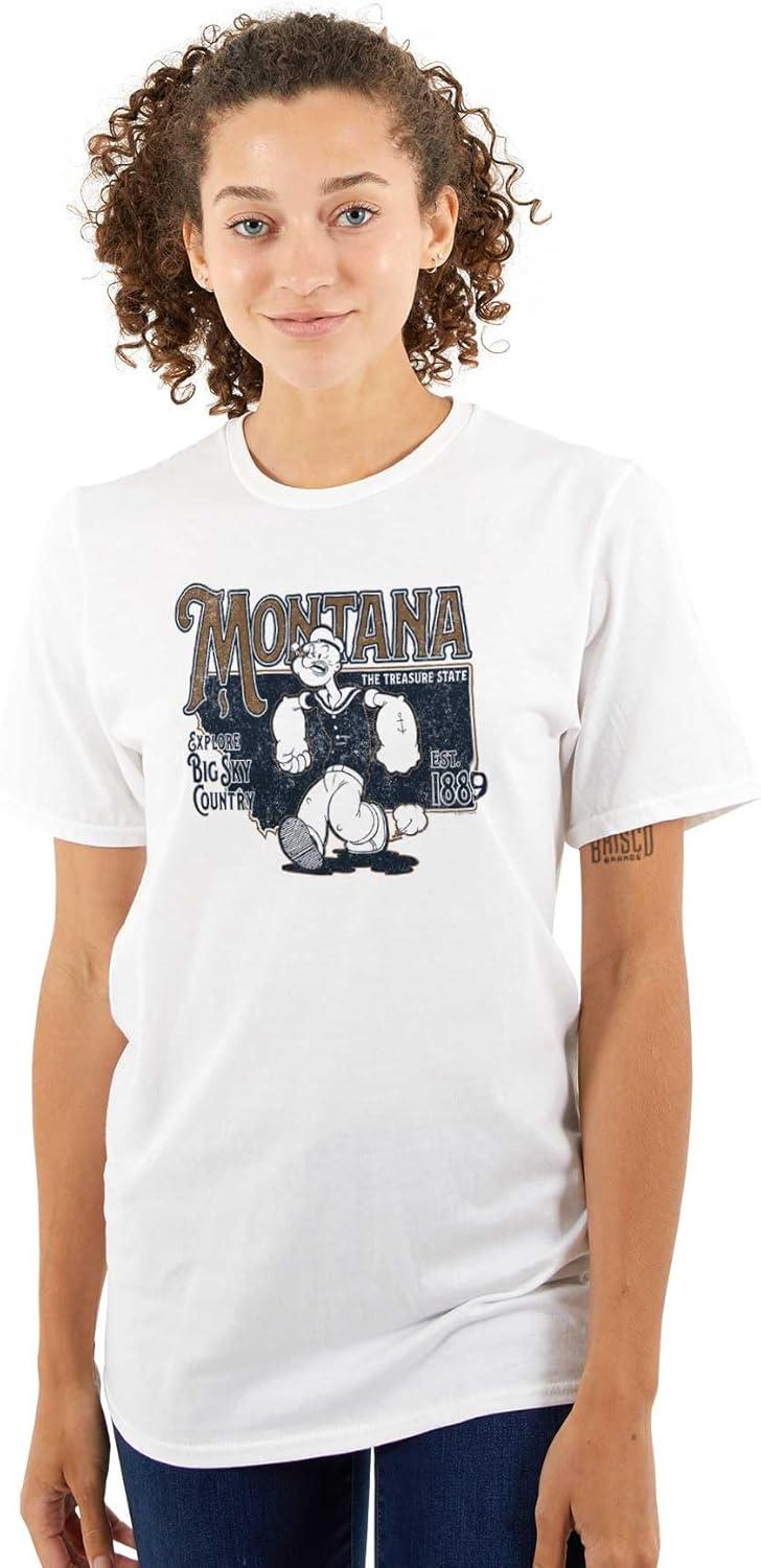 imageBrisco Brands Popeye Cartoon American States Graphic T Shirt Men or WomenMontana