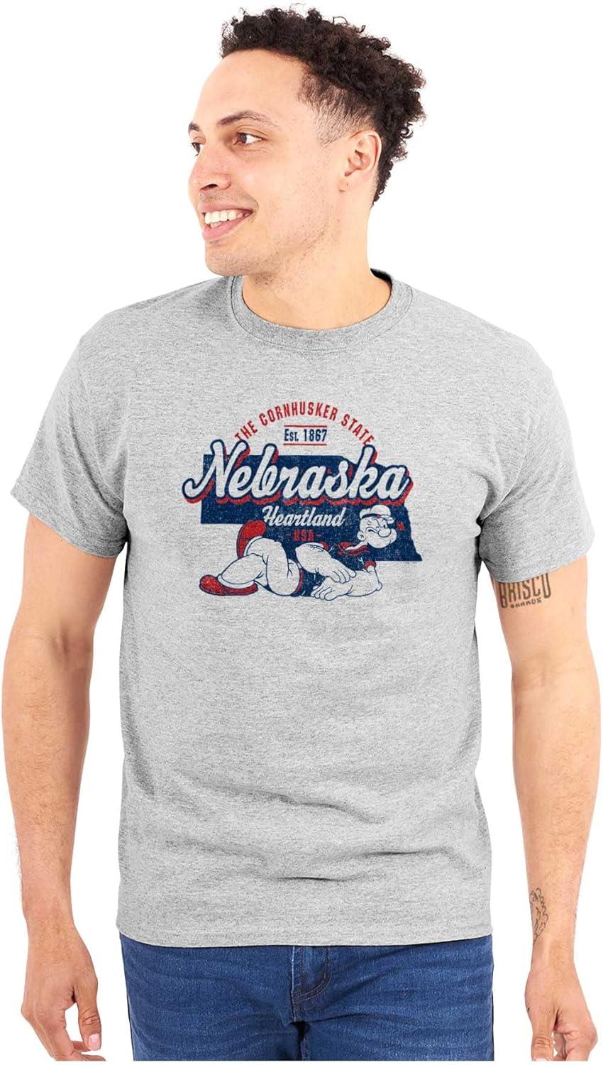 imageBrisco Brands Popeye Cartoon American States Graphic T Shirt Men or WomenNebraska