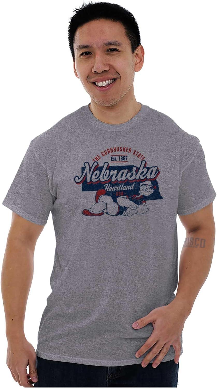 imageBrisco Brands Popeye Cartoon American States Graphic T Shirt Men or WomenNebraska