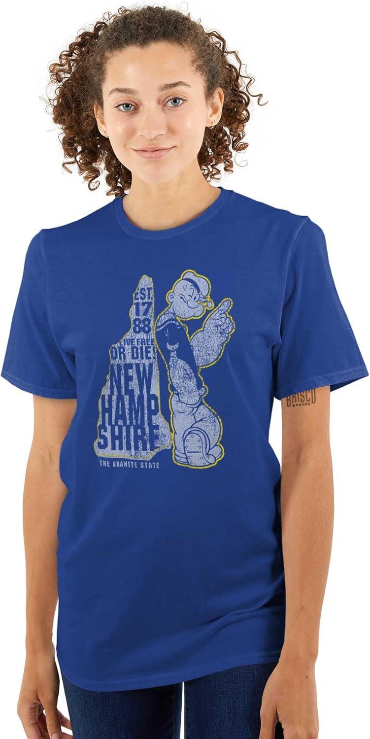 imageBrisco Brands Popeye Cartoon American States Graphic T Shirt Men or WomenNew Hampshire
