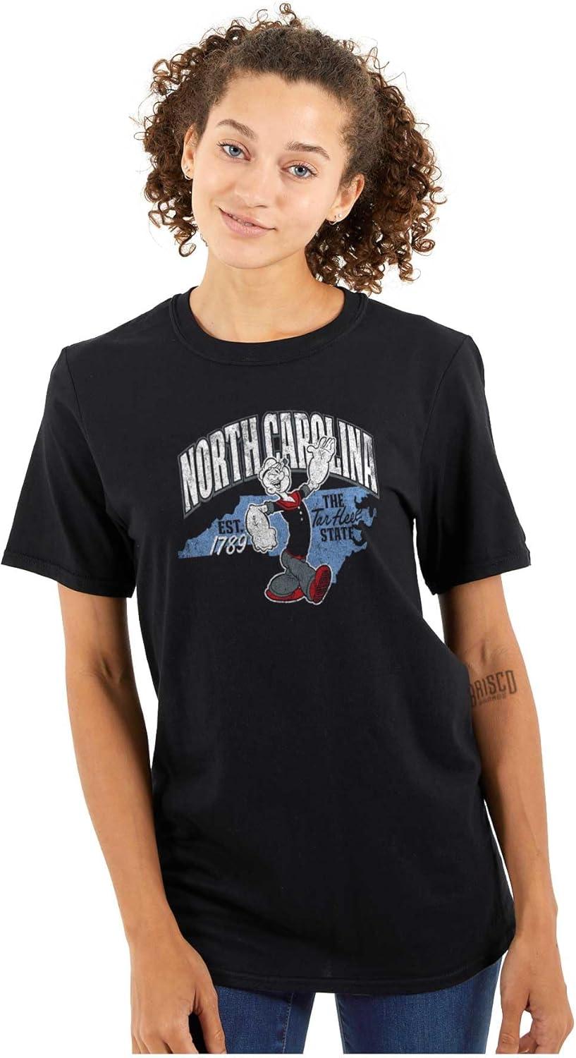 imageBrisco Brands Popeye Cartoon American States Graphic T Shirt Men or WomenNorth Carolina Black